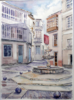 Plaza de San Juan . Esquina de la Cesteria Ma y Ma- Villaba. 